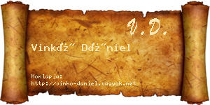 Vinkó Dániel névjegykártya