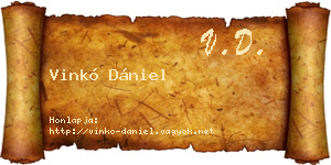 Vinkó Dániel névjegykártya
